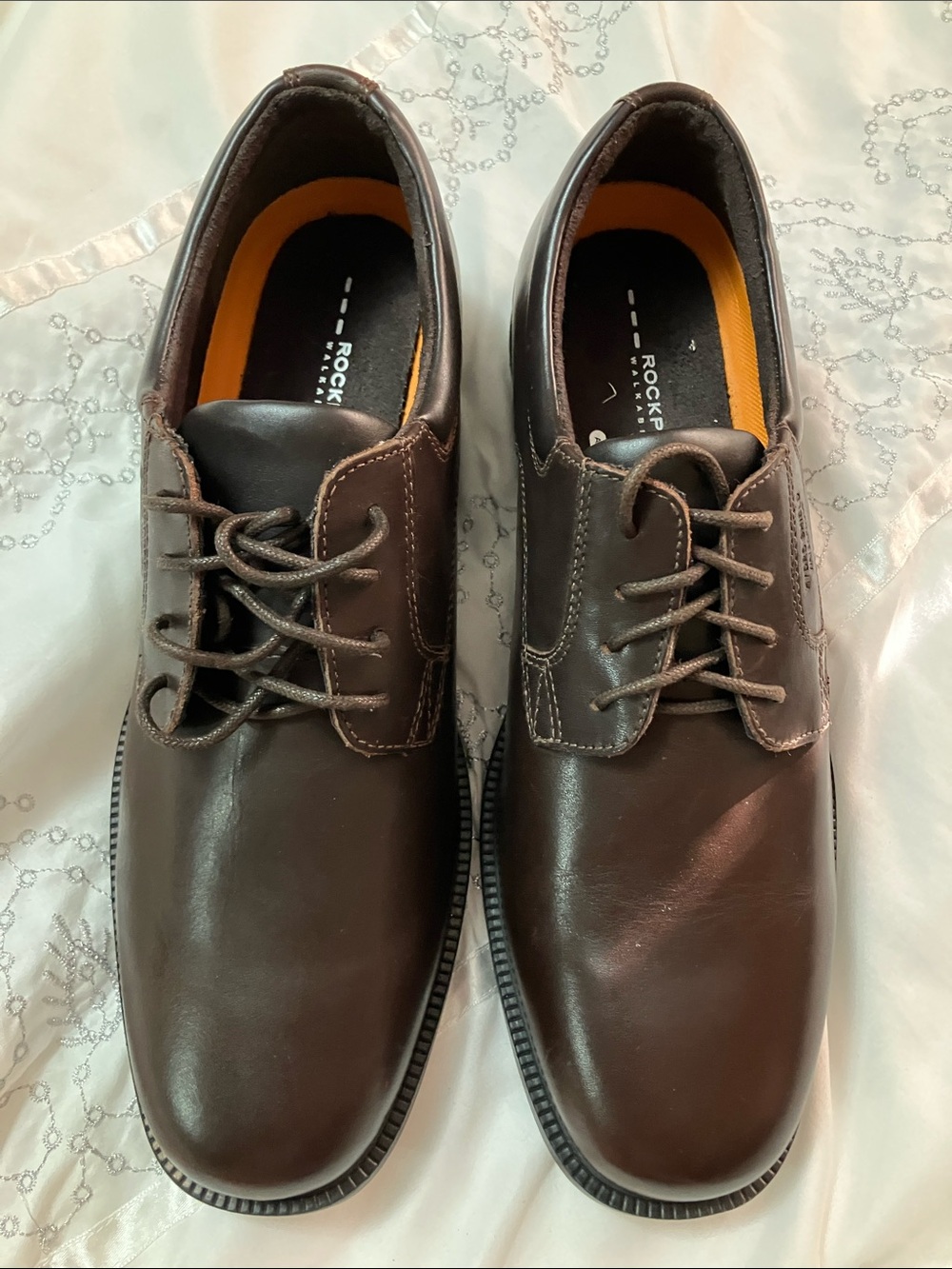 Rockport Brown Leather Lace-Up Derby Shoes